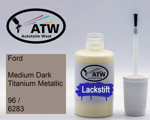 Ford, Medium Dark Titanium Metallic, 96 / 6283: 20ml Lackstift, von ATW Autoteile West.